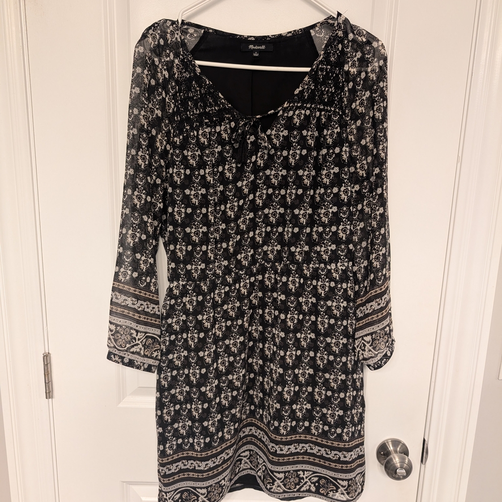 Madewell Black and White 3/4 Sleeve Tunic